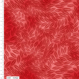 100% Cotton Textured Leaf Fabric Red