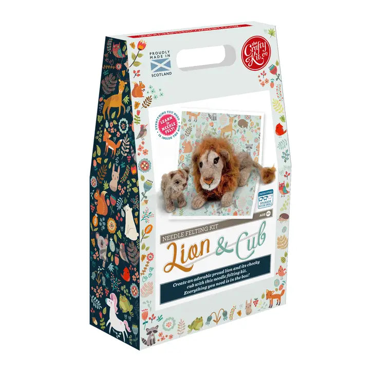 The Crafty Kit Company Lion and Cub Needle Felting Kit