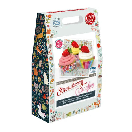 The Crafty Kit Company Strawberry Cupcakes Needle Felting Kit