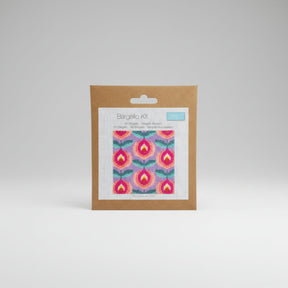 Bargello Kit packaging with floral pattern and brand label on a white background