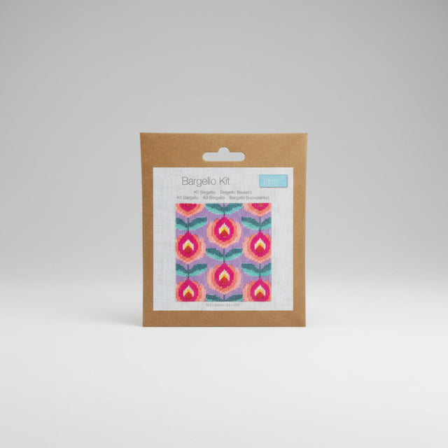 Bargello Kit packaging with floral pattern and brand label on a white background