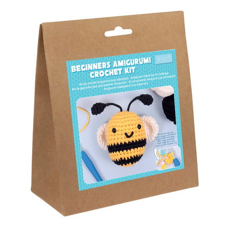 Beginners Amigurumi Crochet Kit packaging with a bee design on a white background