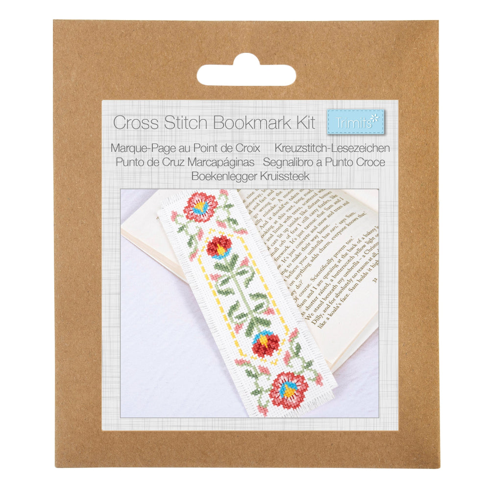 Trimits Bloom Book Mark Cross Stitch Kit