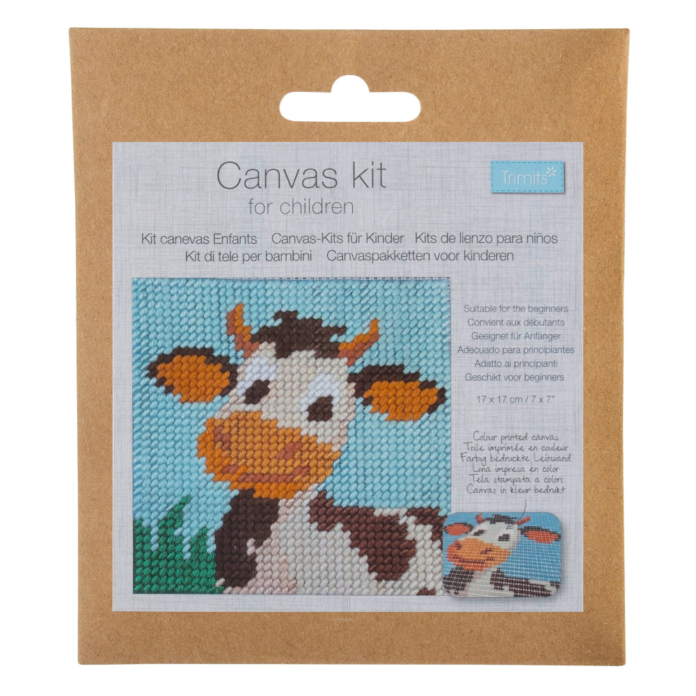 Trimits Childrens Cow Canvas Tapestry Kit