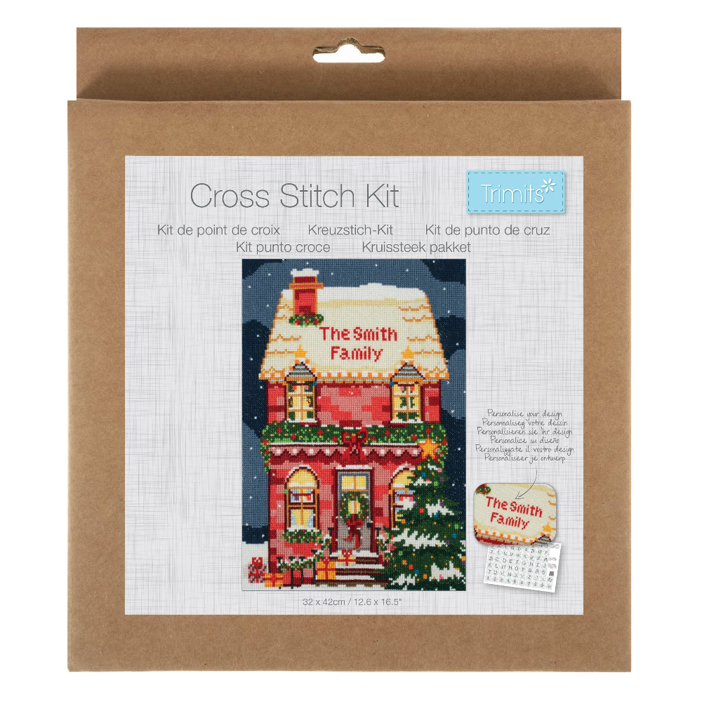 Trimits Counted Cross Stitch Kit Large Festive House