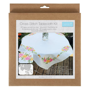 Trimits Cross Stitch Floral Bouquet Table Cloth Kit