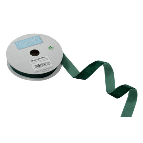 Trimits Dark Green Velvet Ribbon 15 mm