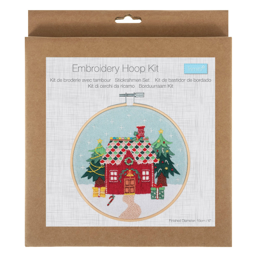 Trimits Embroidery Hoop Kit Christmas Cottage