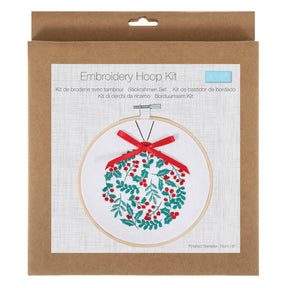 Trimits Embroidery Hoop Kit Holly Berry Bauble