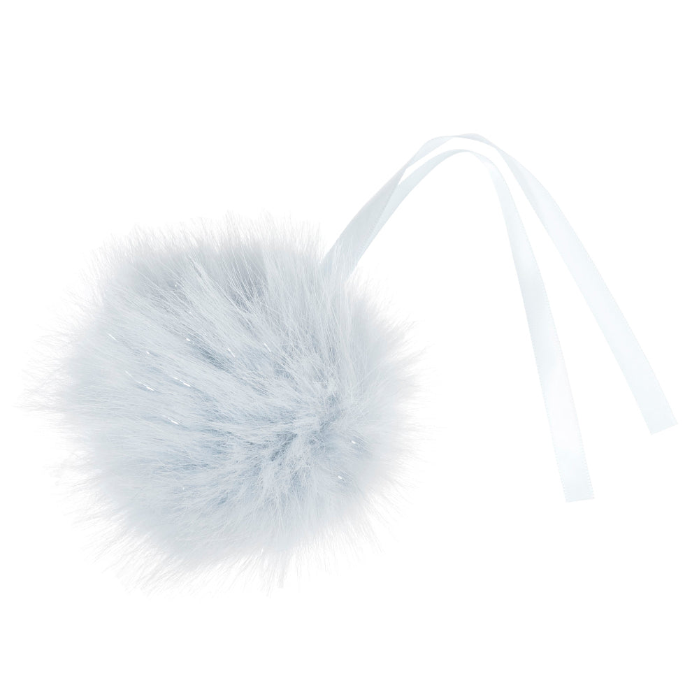 Trimits Faux Fur Glitter Pompom Baby Blue