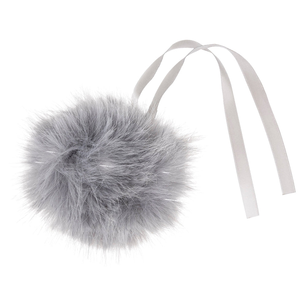 Trimits Faux Fur Glitter Pompom Grey