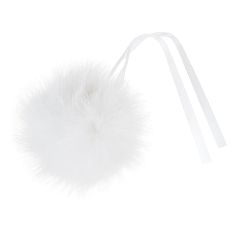 Trimits Faux Fur Glitter Pompom White