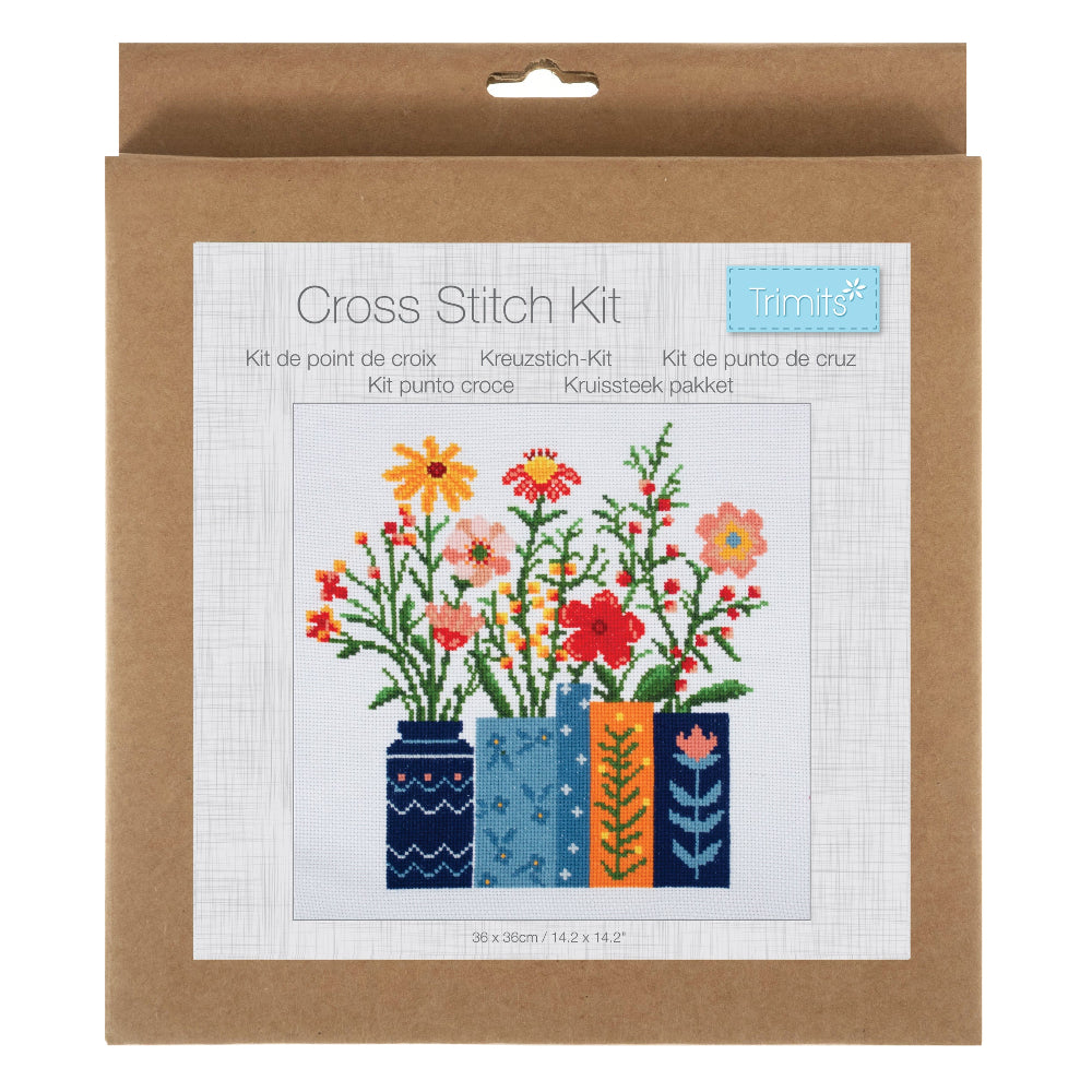 Trimits Flowers in Vase Large Counted Cross Stitch Kit