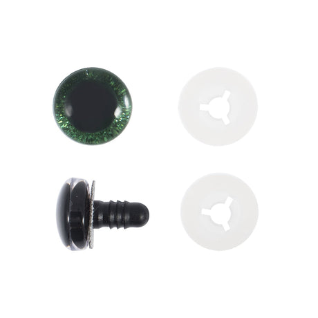 Trimits Glitter Safety Eyes Green 9 mm