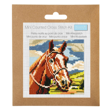 Trimits Mini Cross Stitch Kit Brown Horse