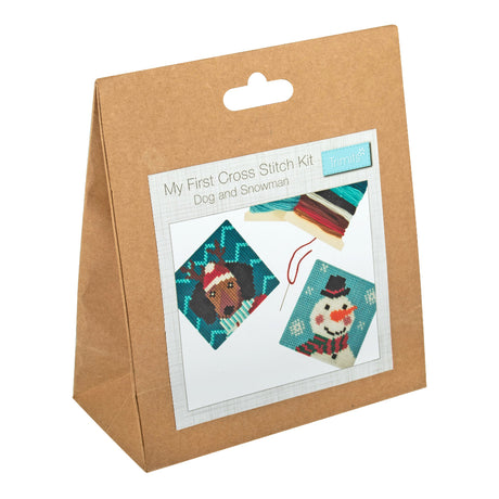 Trimits My First Cross Stitch Kit Christmas Dog and Snowman