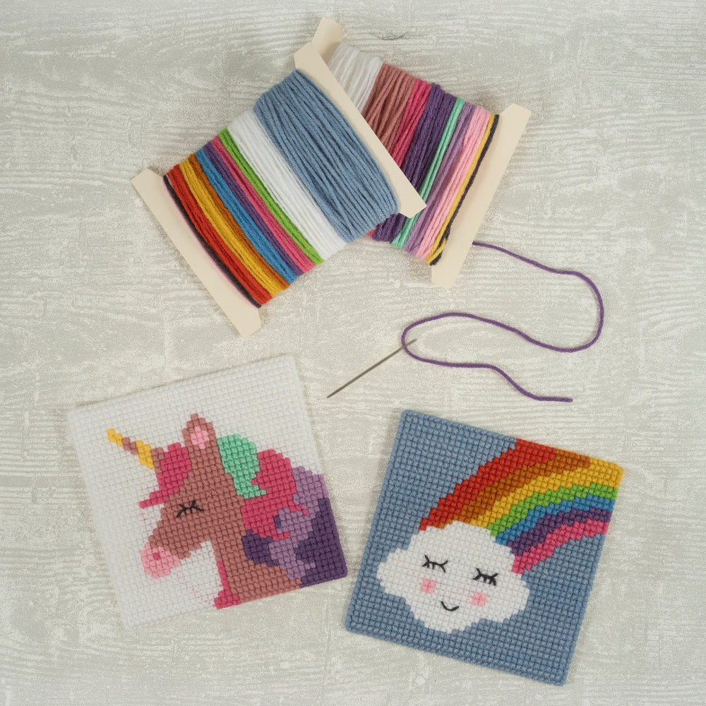 Trimits My First Cross Stitch Kit Unicorn and Cloud Contents
