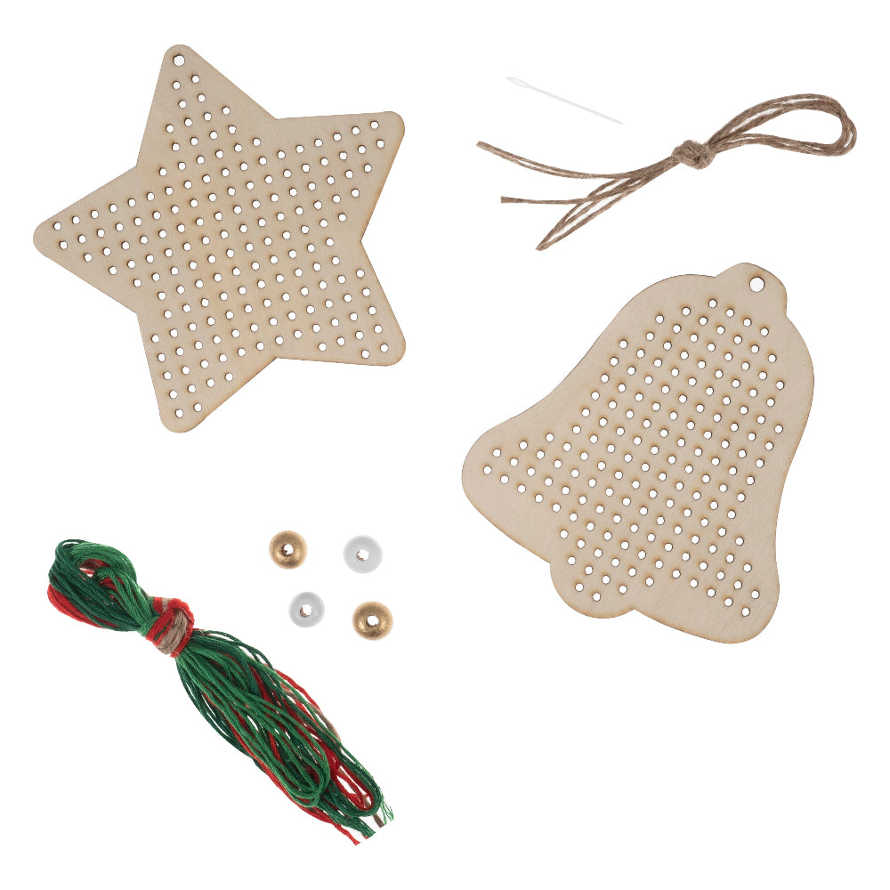 Trimits Wooden Cross Stitch Kit Contents