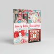 Front cover of the book 'Lovely Little Patchwork' by Karen Lindsay, featuring a collage of patchwork quilts, sewing supplies, and a finished pillow on a white background.