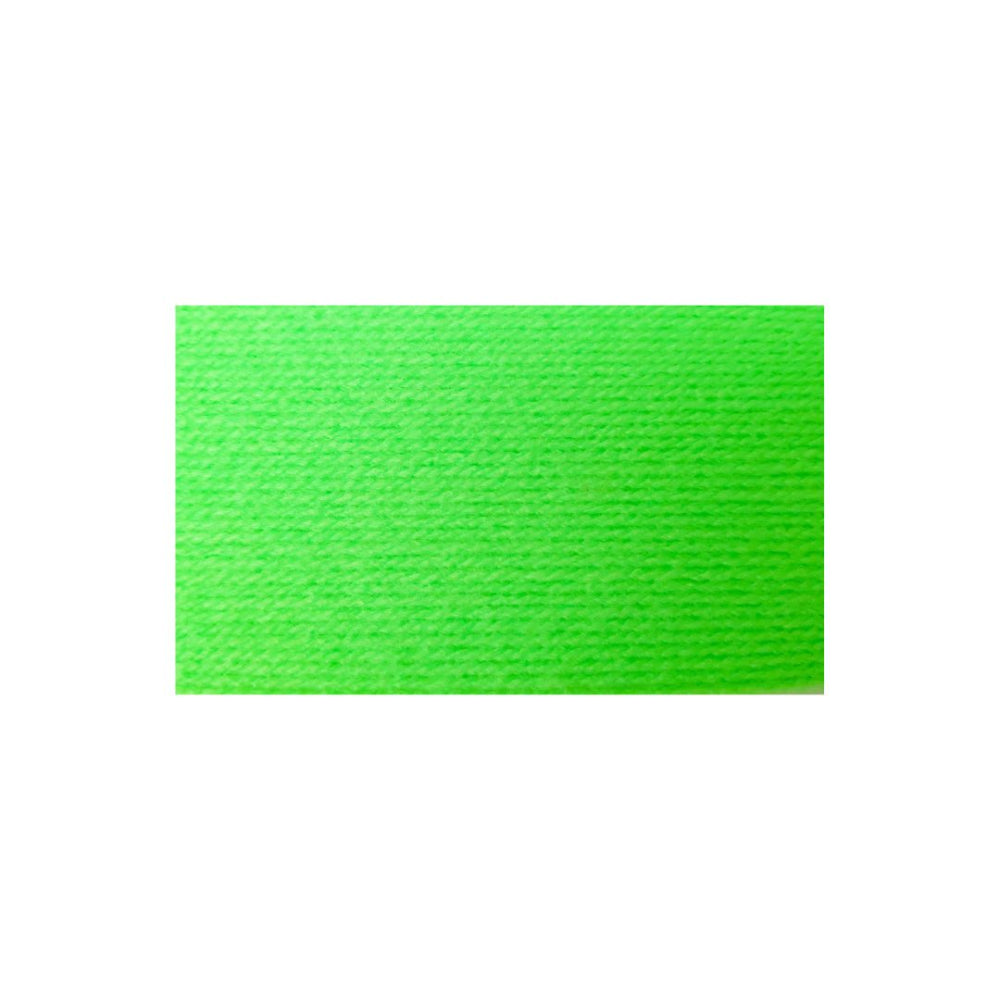 A rectangular bright green textured yarn swatch centered on a plain white background.