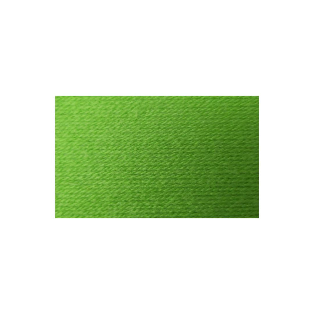 A rectangular green textured yarn swatch centered on a plain white background.