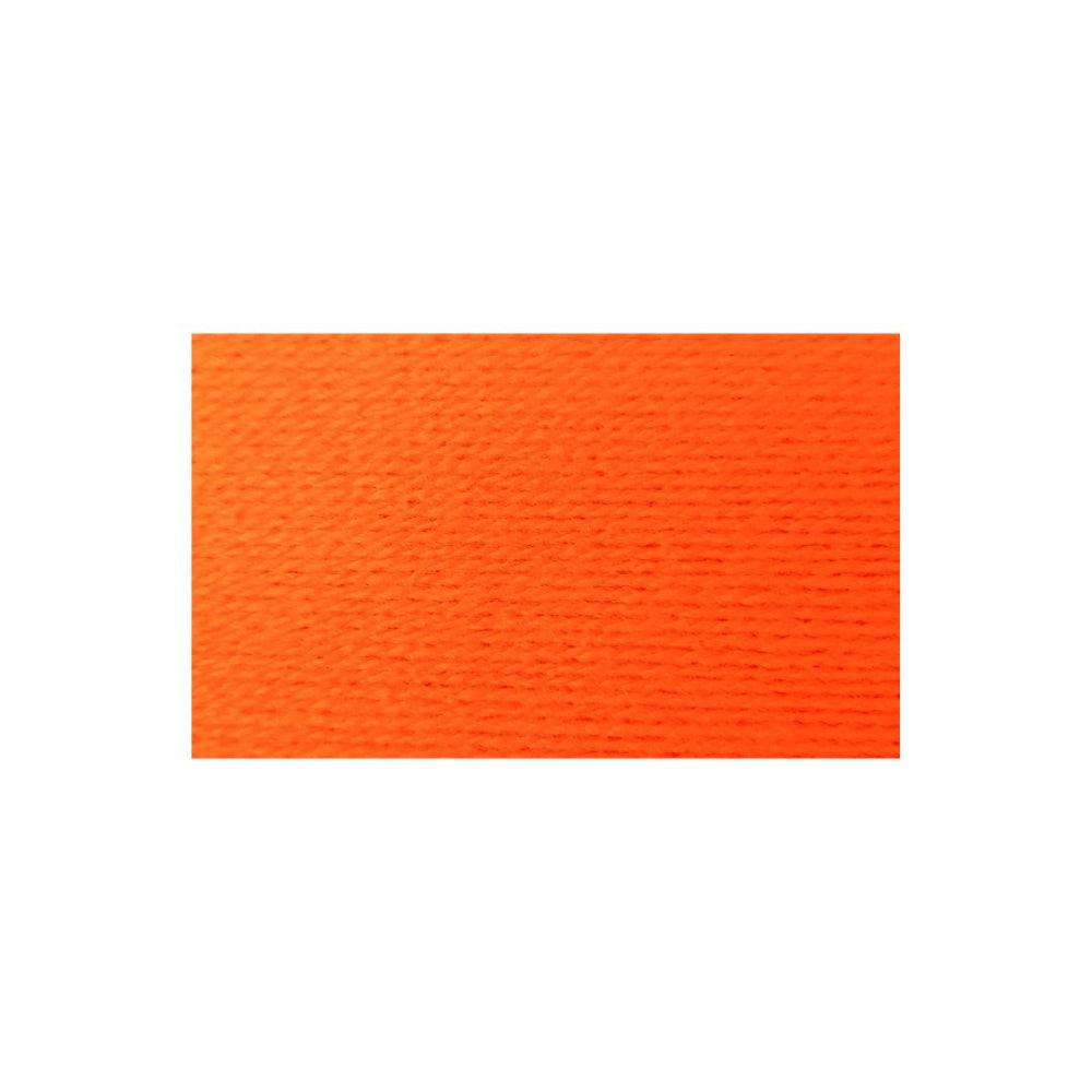 A rectangular orange textured yarn swatch centered on a plain white background.