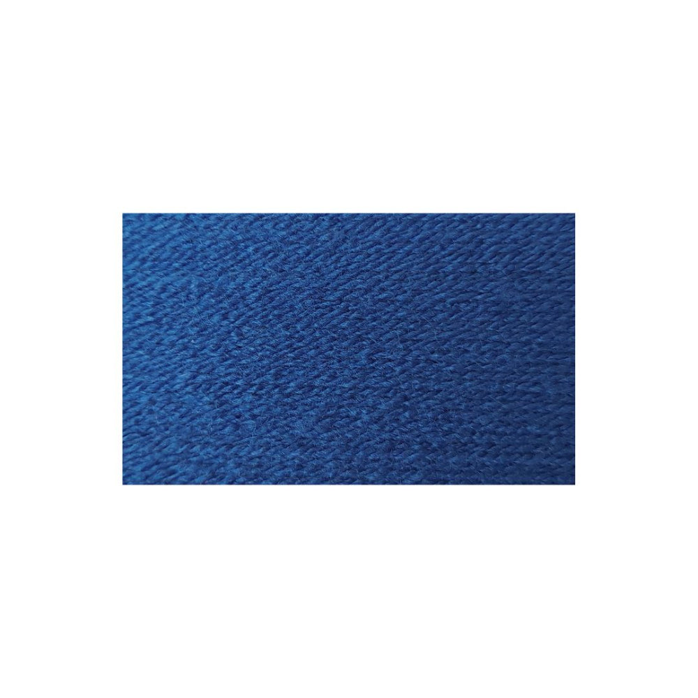 A rectangular close-up swatch of textured blue fabric or material on a plain white background.