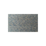 A rectangular close-up swatch of textured yarn in a heathered blue and beige tone, centered on a plain white background.