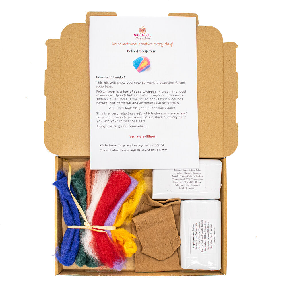Wet Felted Soap Craft Kit Contents