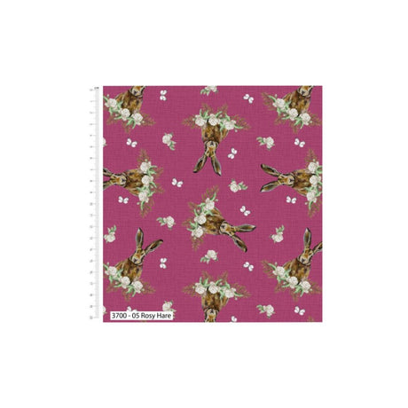 Woodland Wanderers Rosy Hare Cotton Fabric