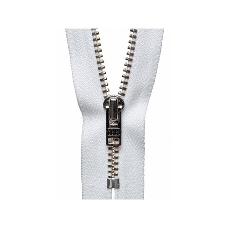 YKK Metal Trouser Zip 15 cm White