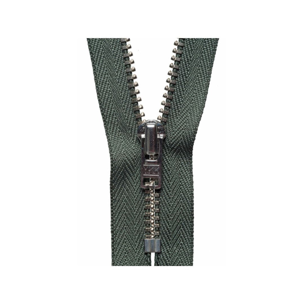 YKK Metal Trouser Zip 18 cm Spruce Green