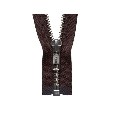 YKK Nickel Free Metal Open End Zip 66 cm Brown