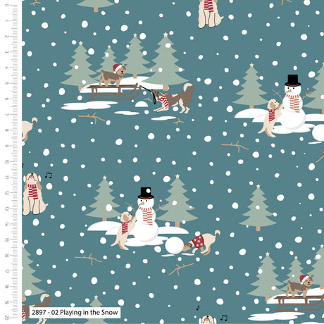 Freddie & Friends Xmas Fabric in the Snow