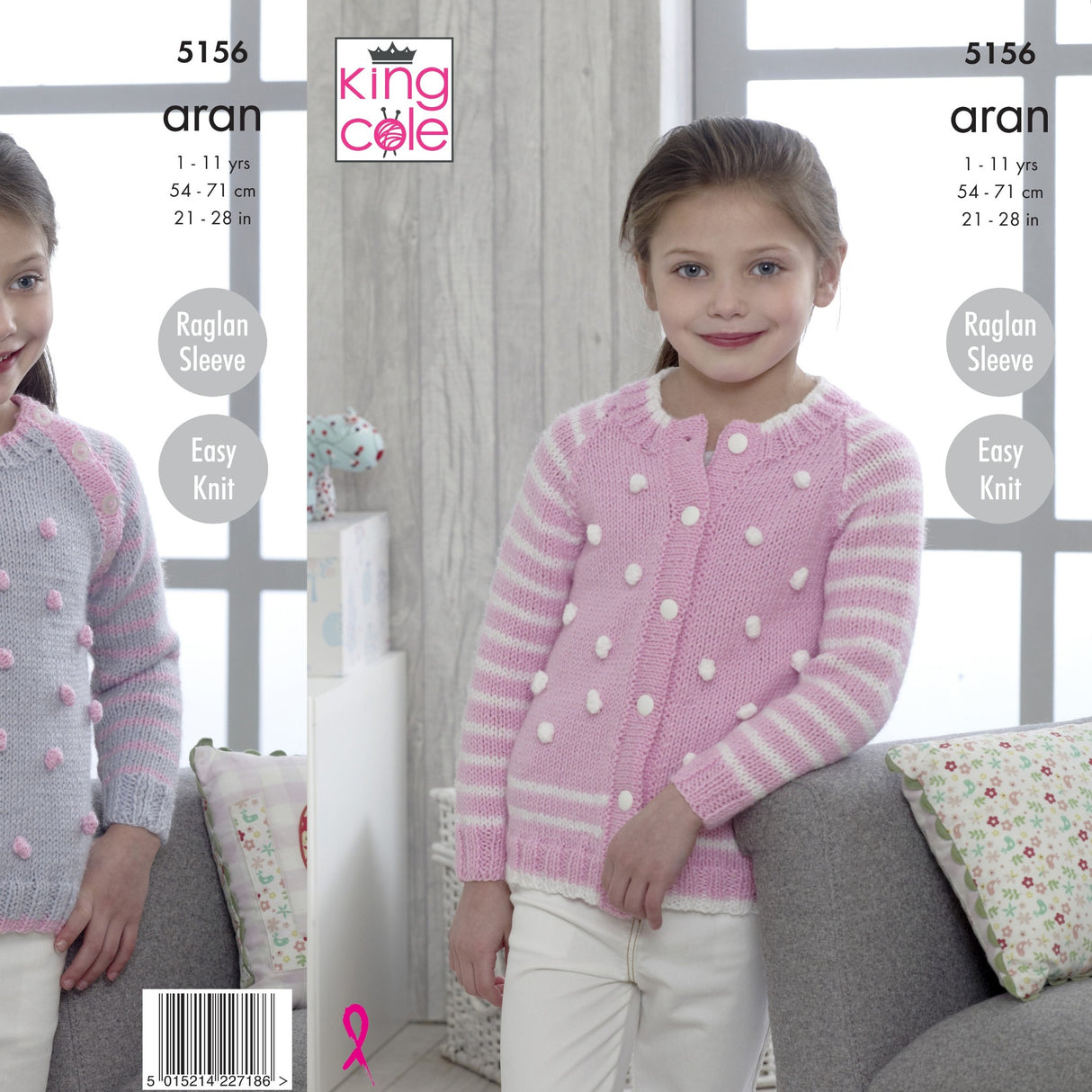 King Cole Easy Knit Kids Aran Pattern 5156