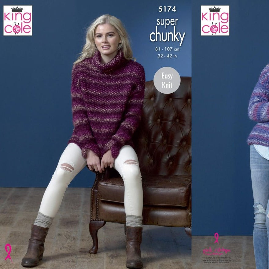 King Cole Super Chunky Knitting Pattern 5174