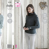 King Cole Ladies Chunky Knitting Pattern 5178