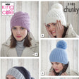 King Cole Chunky Hat Knitting Pattern 5185