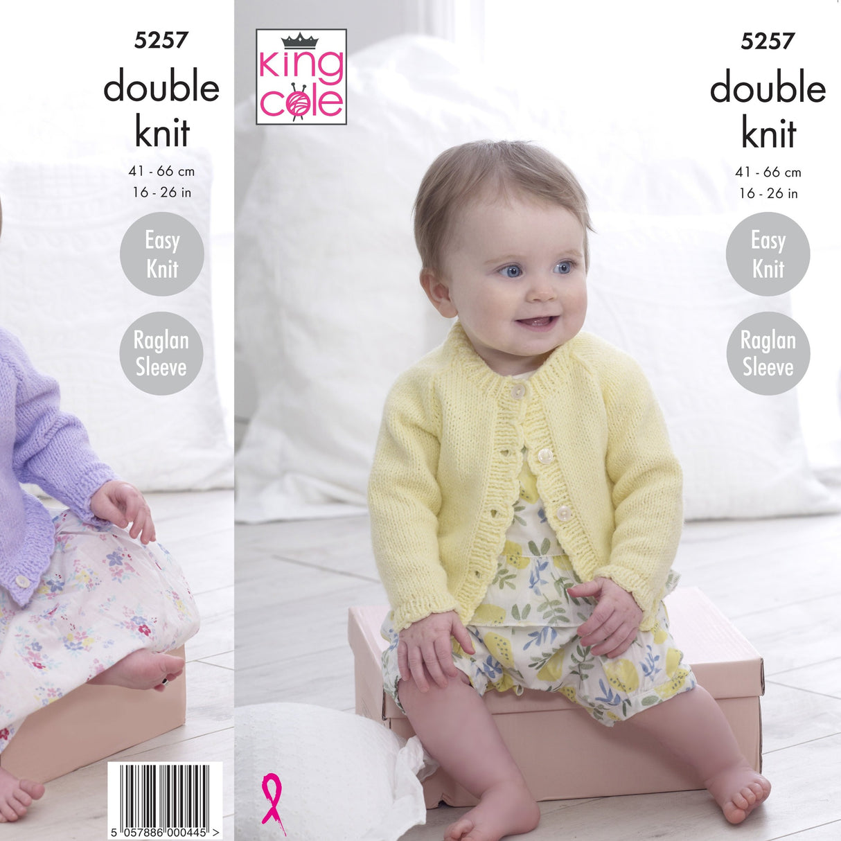 King Cole Easy Knit Kids Cardigan Pattern 5257