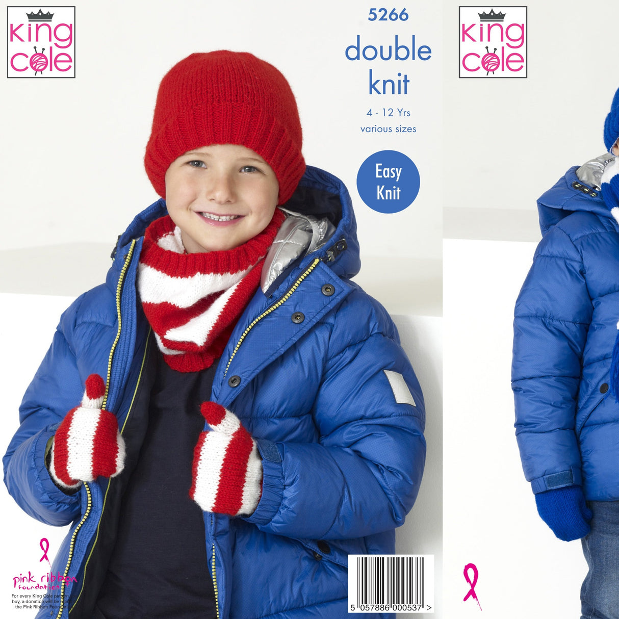 King Cole Kids Hat, Scarf and Mittens Pattern 5266
