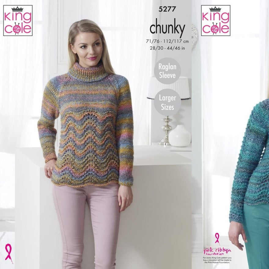 King Cole Ladies Chunky Knitting Pattern 5277