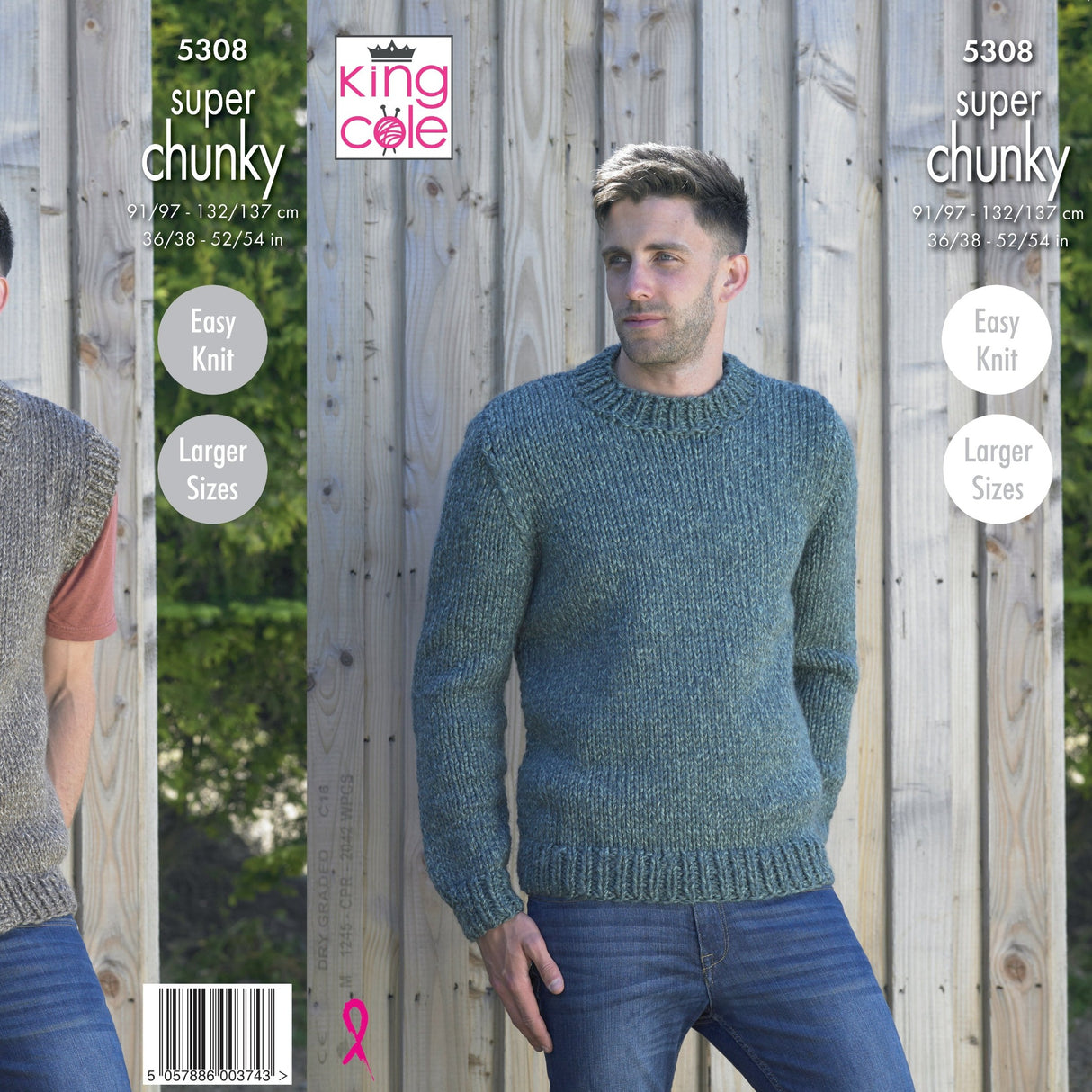 King Cole Mens Super Chunky Knitting Pattern 5308
