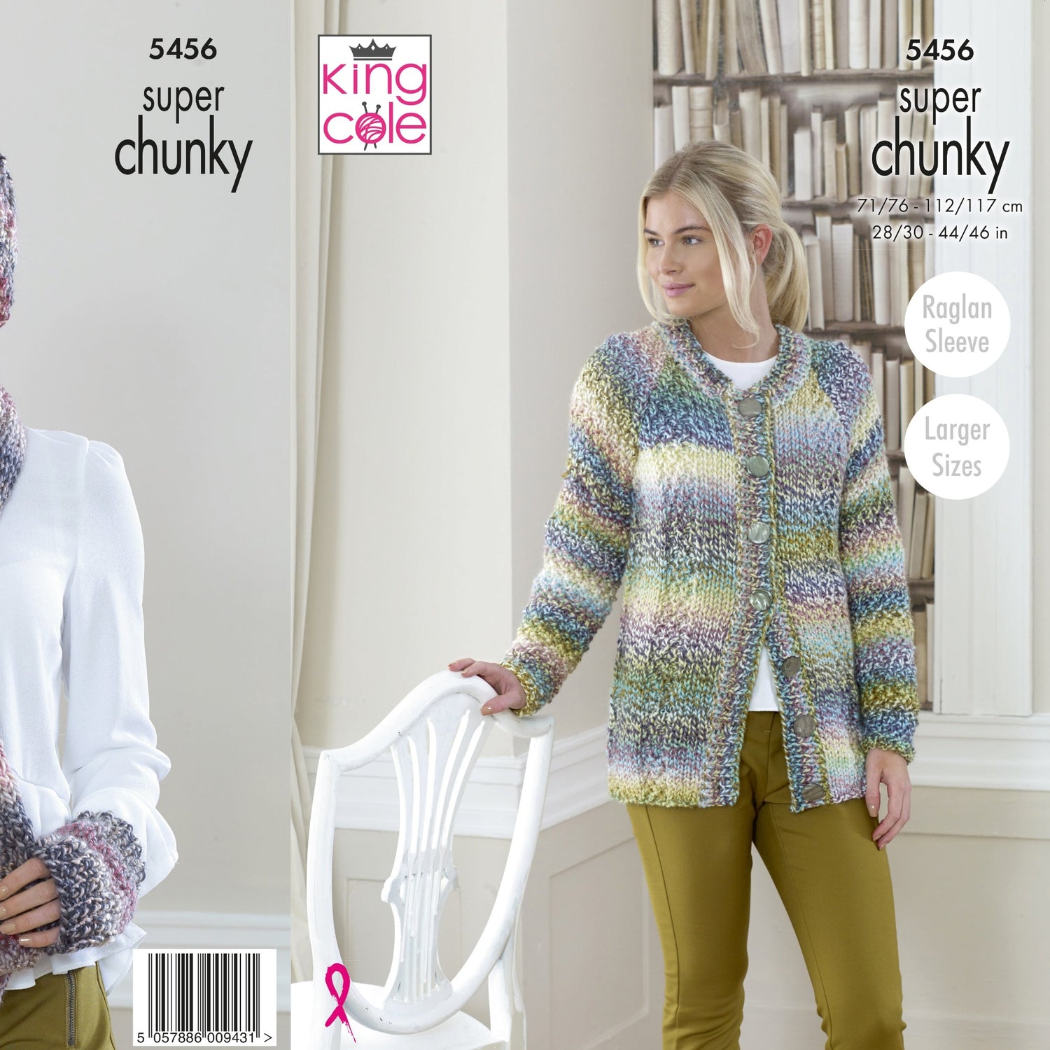 King Cole Super Chunky Knitting Pattern 5456 Wool n Stuff