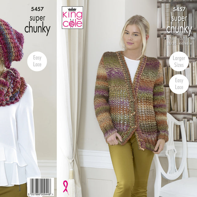 King Cole Super Chunky Knitting Pattern 5457 Wool n Stuff