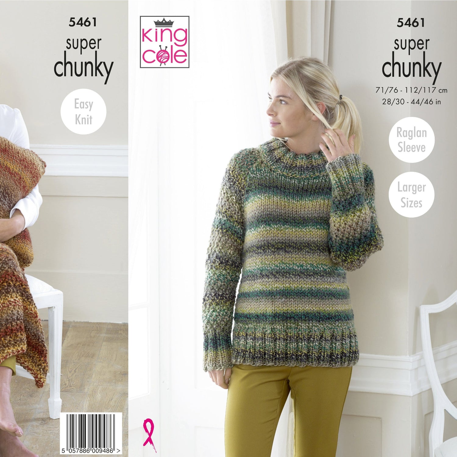 King Cole Super Chunky Knitting Pattern 5461 Wool n Stuff
