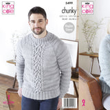 King Cole Mens Chunky Sweater Pattern 5499