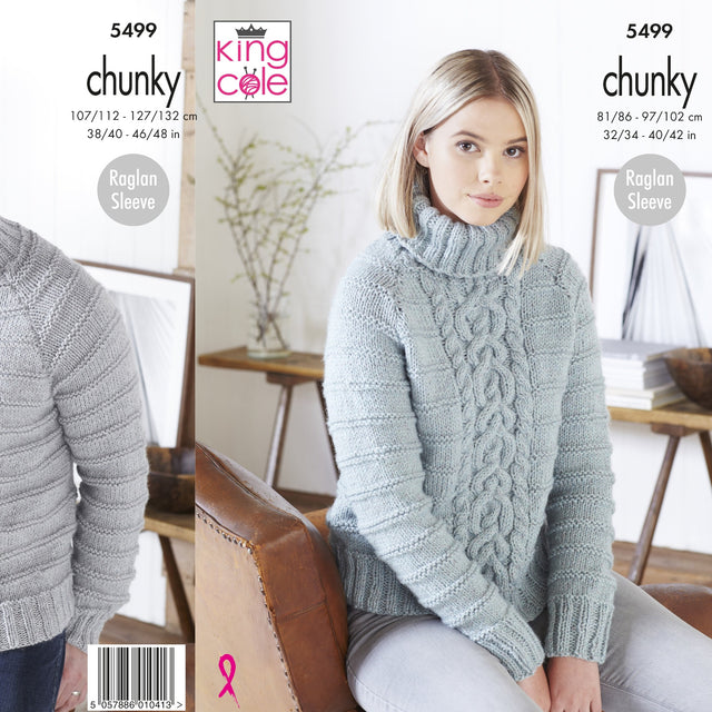 King Cole Ladies Chunky Jumper Knitting Pattern 5499