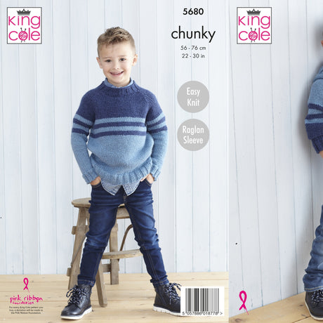King Cole Kids Chunky Sweater Pattern 5680