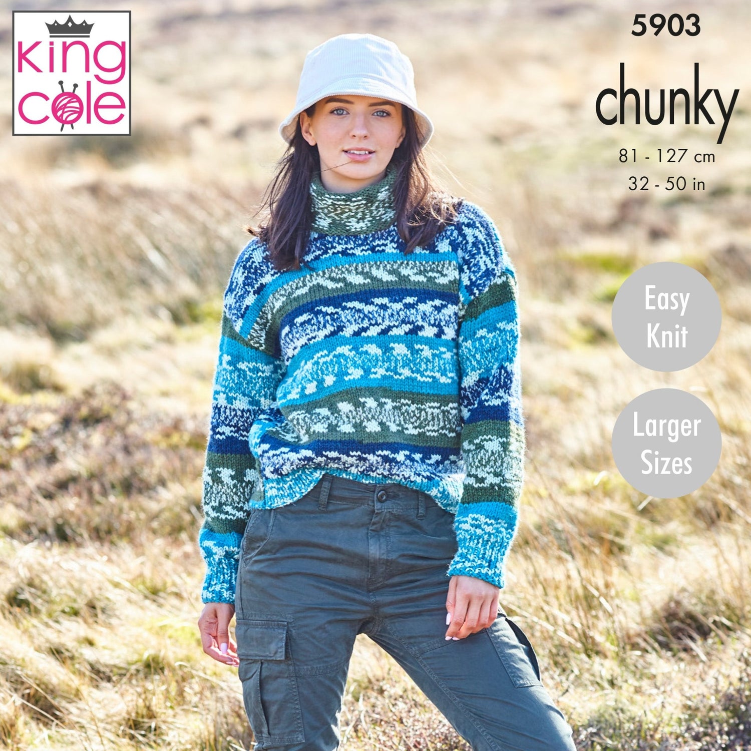 King Cole Nordic Chunky Knitting Pattern 5903 Wool n Stuff