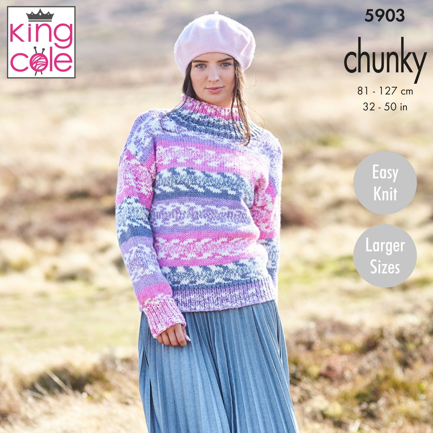 King Cole Nordic Chunky Knitting Pattern 5903 Wool n Stuff